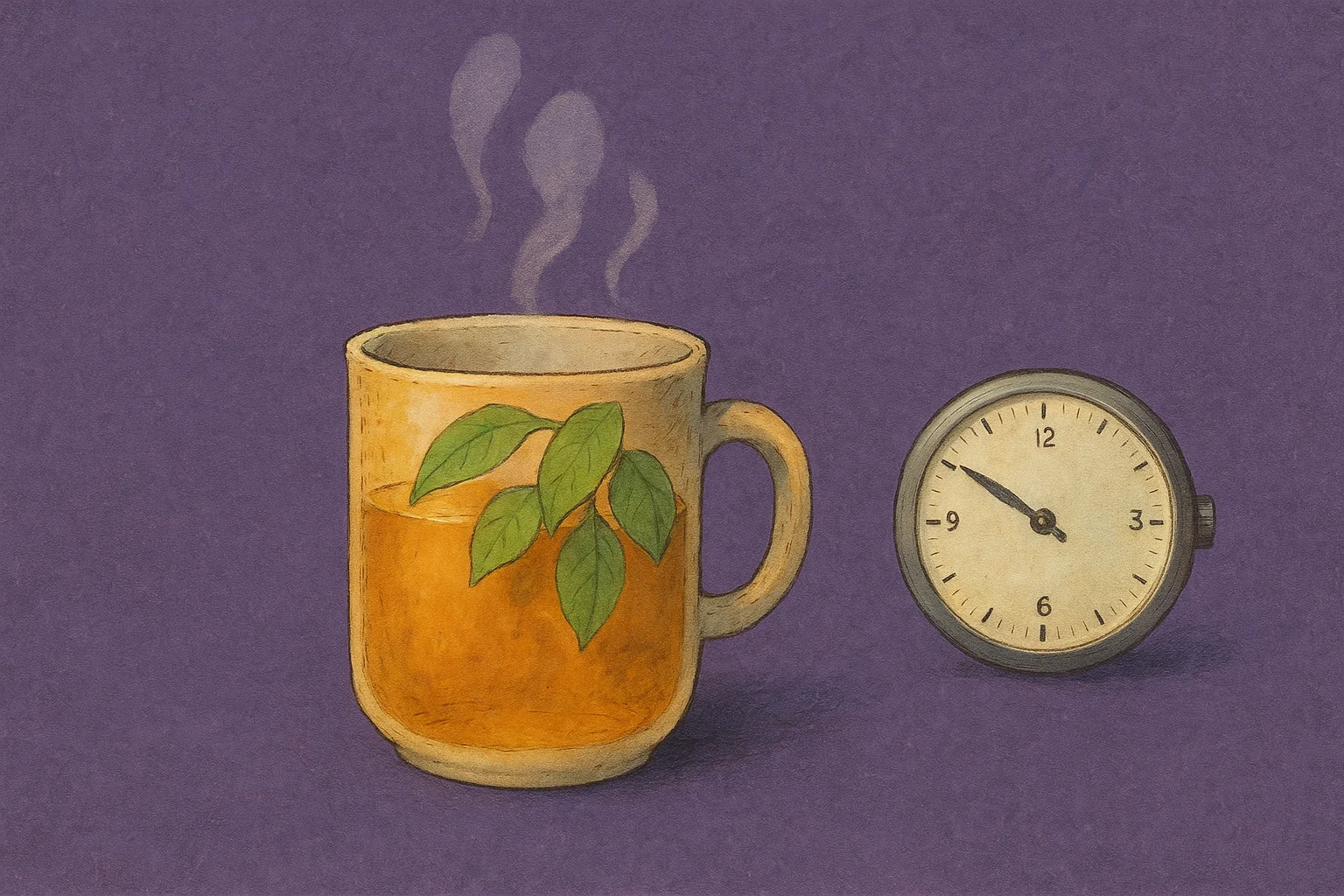 Tea Time app banner with teacup illustration